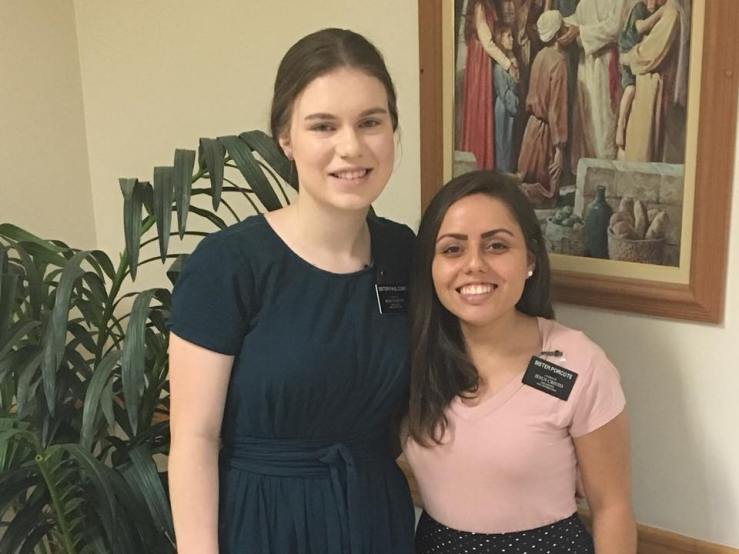 Sister Faulconer and Sister Porcote