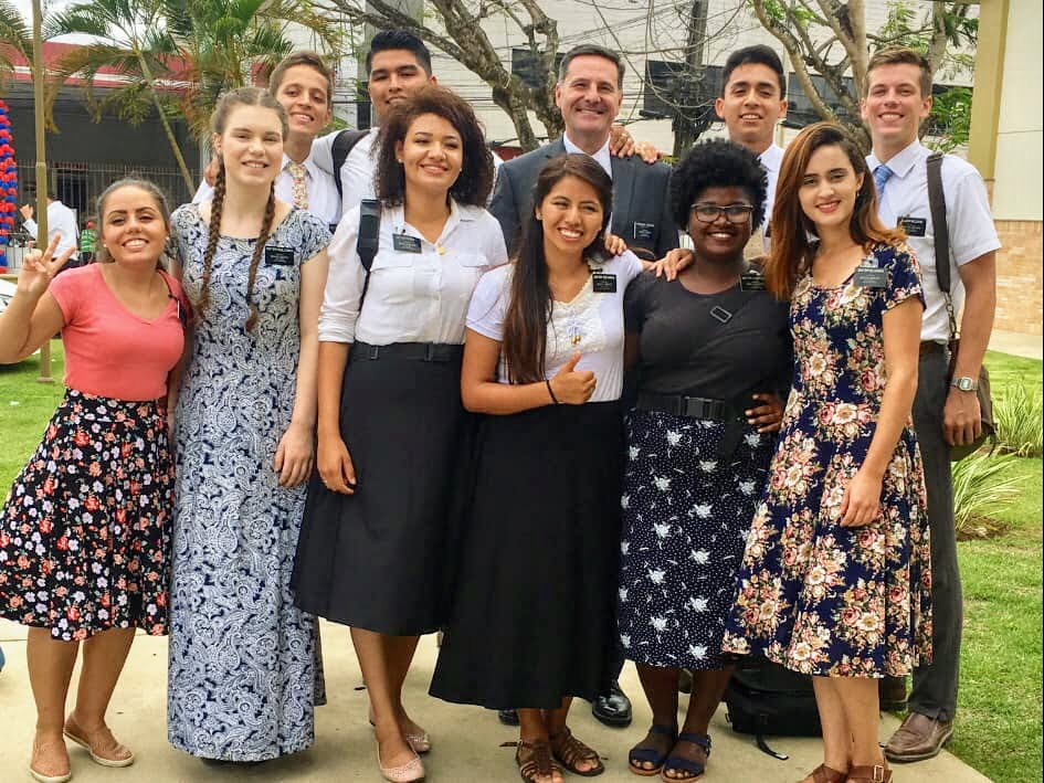 Missionaries with Presidente Houseman at District Conference--November 2018